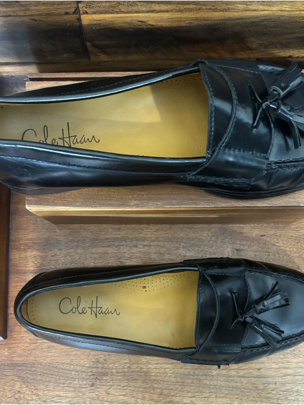 Cole Haan Pinch Tassel Loafers Men’s 10.5D Black Leather Moc Toe Dress Shoes